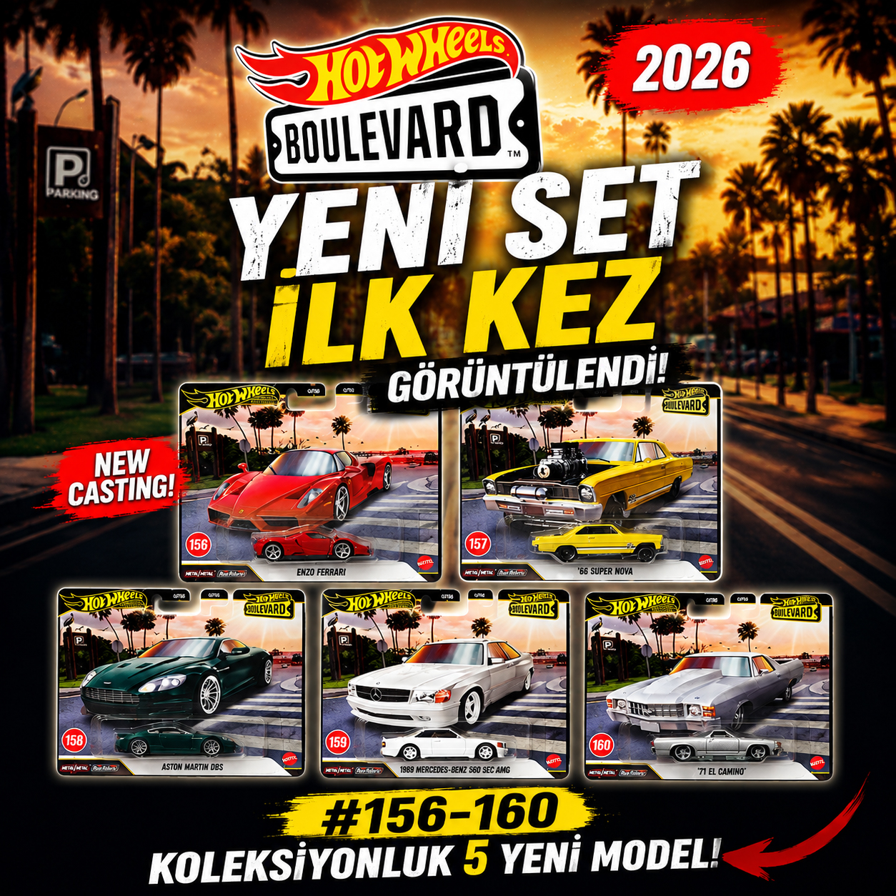2026 Hot Wheels Boulevard 156-160 Serisi Ortaya Çıktı: Enzo Ferrari ve Daha Fazlası Geliyor!